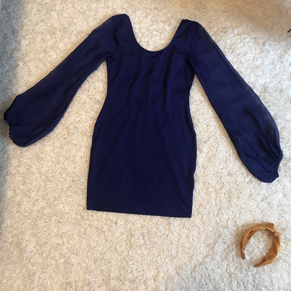 M Rampage Blue Bell Sleeve Dress - Picture 2 of 8